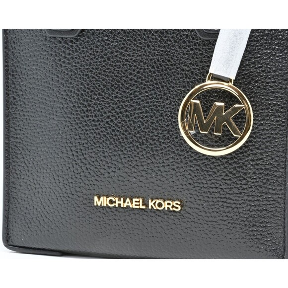 Michael Kors MK Mercer Extra Small NS Crossbody Bag Purse Black Gold Leather NWT - Picture 7 of 12